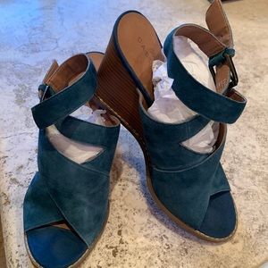 Caslon wedge suede/leather espadrille Blue Size 5.5